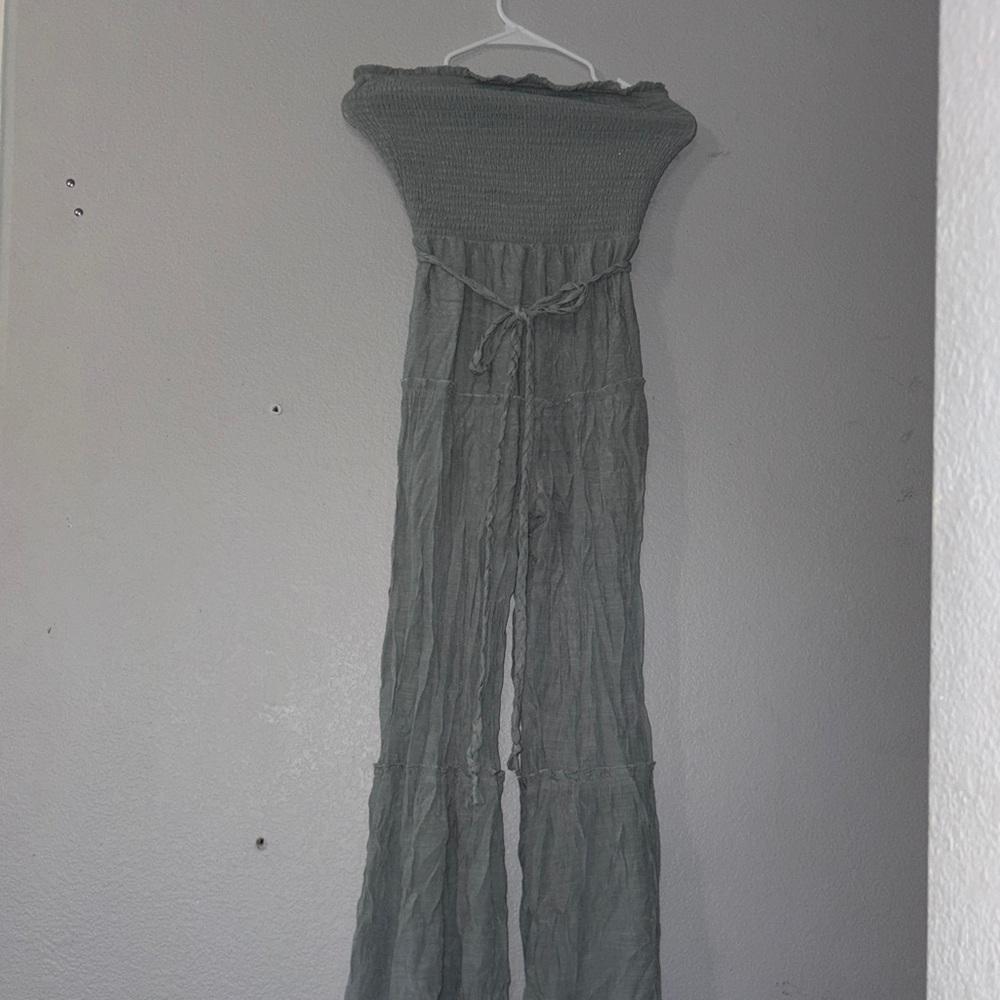 Streetwear Society Green Strapless Jumpsuit